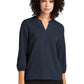Mercer+Mettle® Women's Stretch Crepe 3/4-Sleeve Blouse - Navy