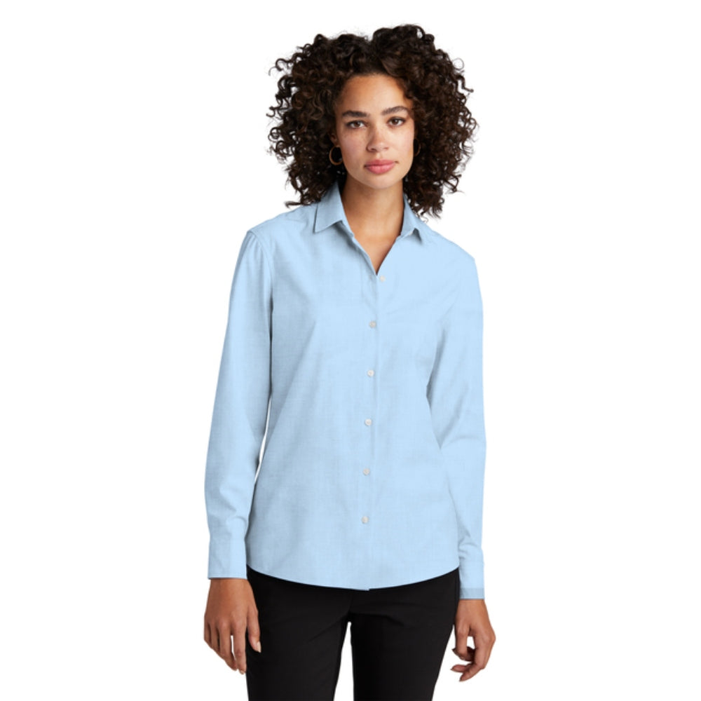 Mercer+Mettle® Women’s Long Sleeve Stretch Woven Shirt - Air Blue End on End