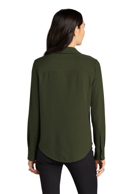 Mercer+Mettle® Women's Stretch Crepe Long Sleeve Camp Blouse - Townsend Green