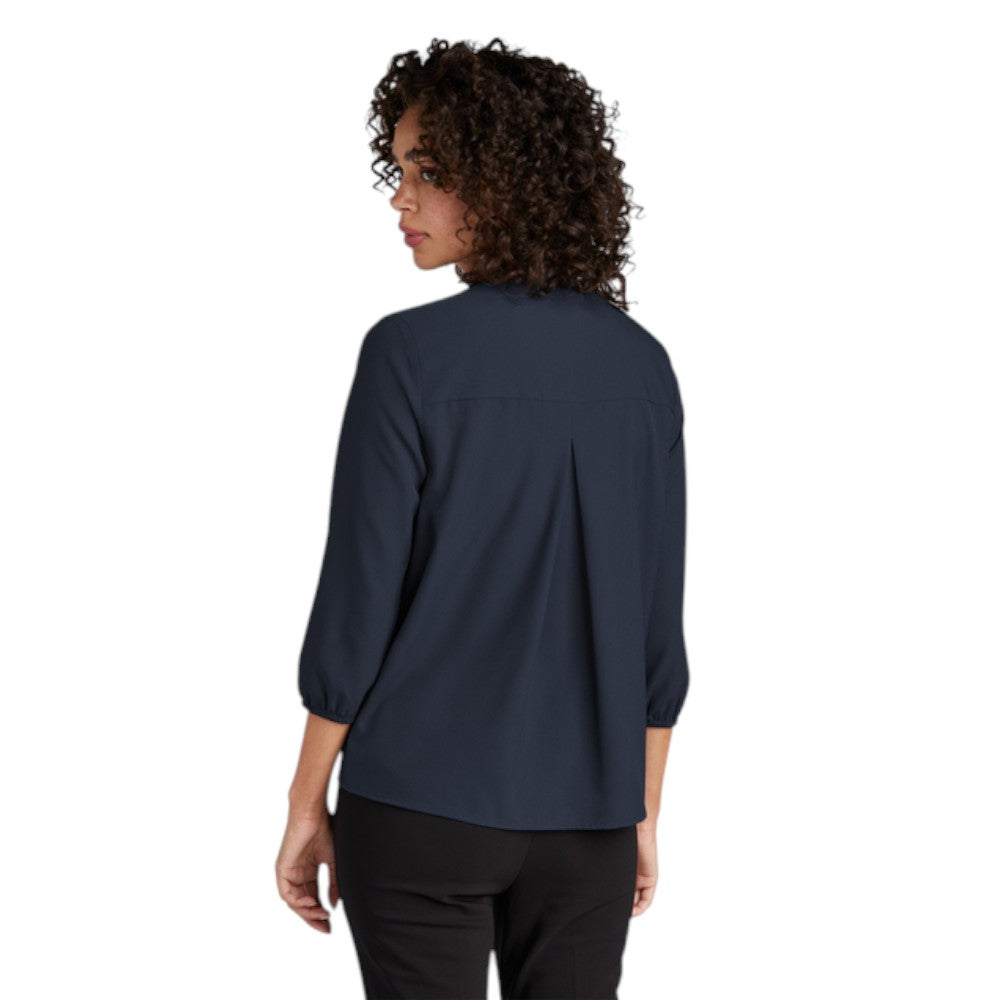 Mercer+Mettle® Women's Stretch Crepe 3/4-Sleeve Blouse - Navy