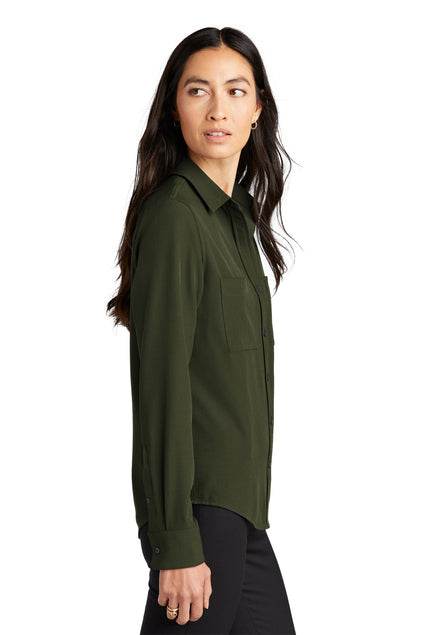 Mercer+Mettle® Women's Stretch Crepe Long Sleeve Camp Blouse - Townsend Green