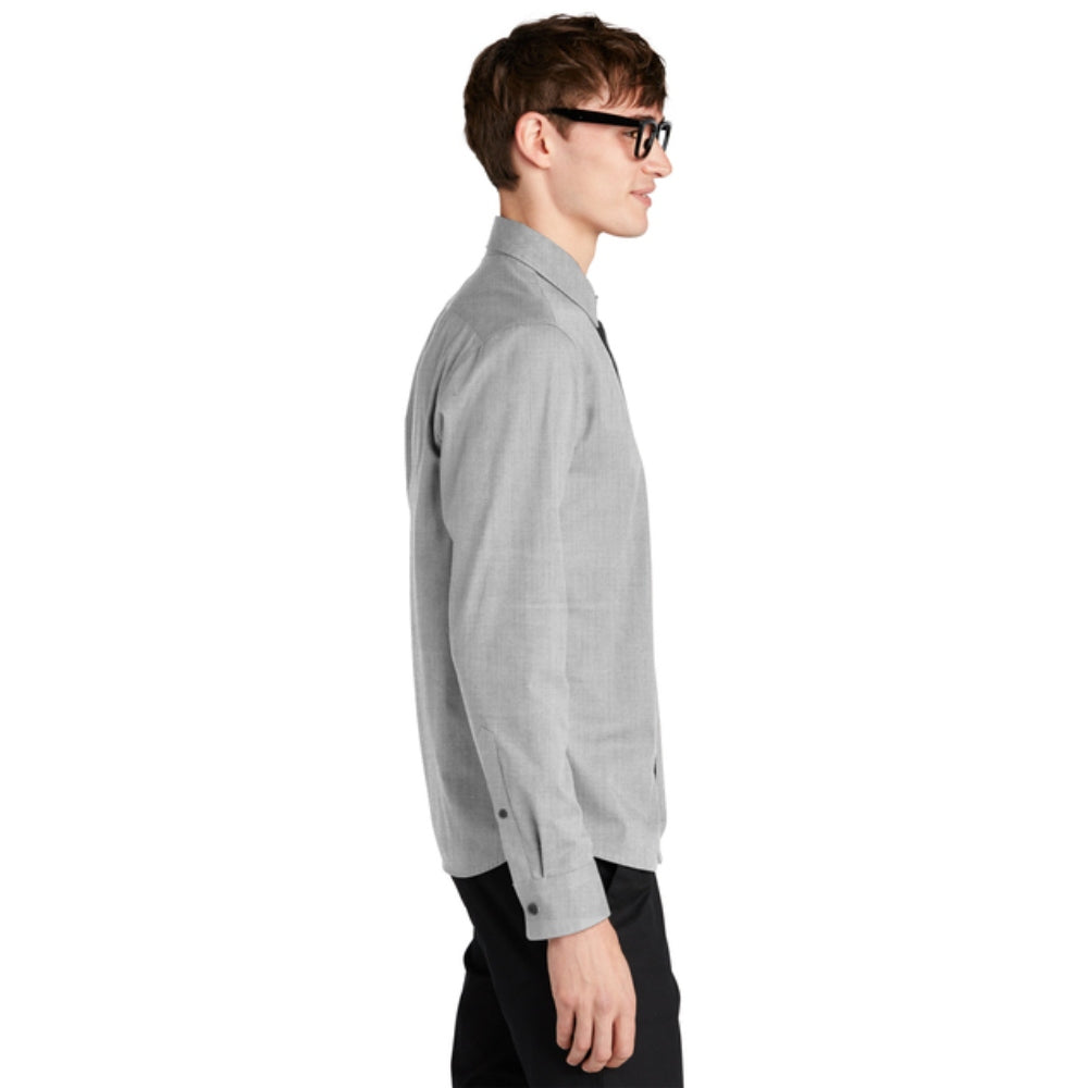 Mercer+Mettle® Long Sleeve Stretch Woven Shirt - Gusty Grey End on End