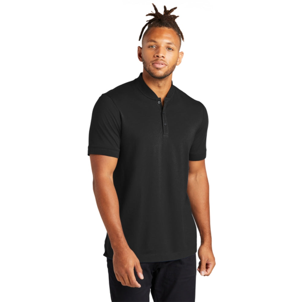 Mercer+Mettle® Stretch Pique Henley - Deep Black
