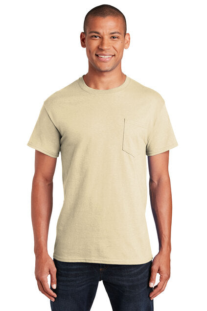 Ultra Cotton® 100% US Cotton T-Shirt with Pocket- Sand