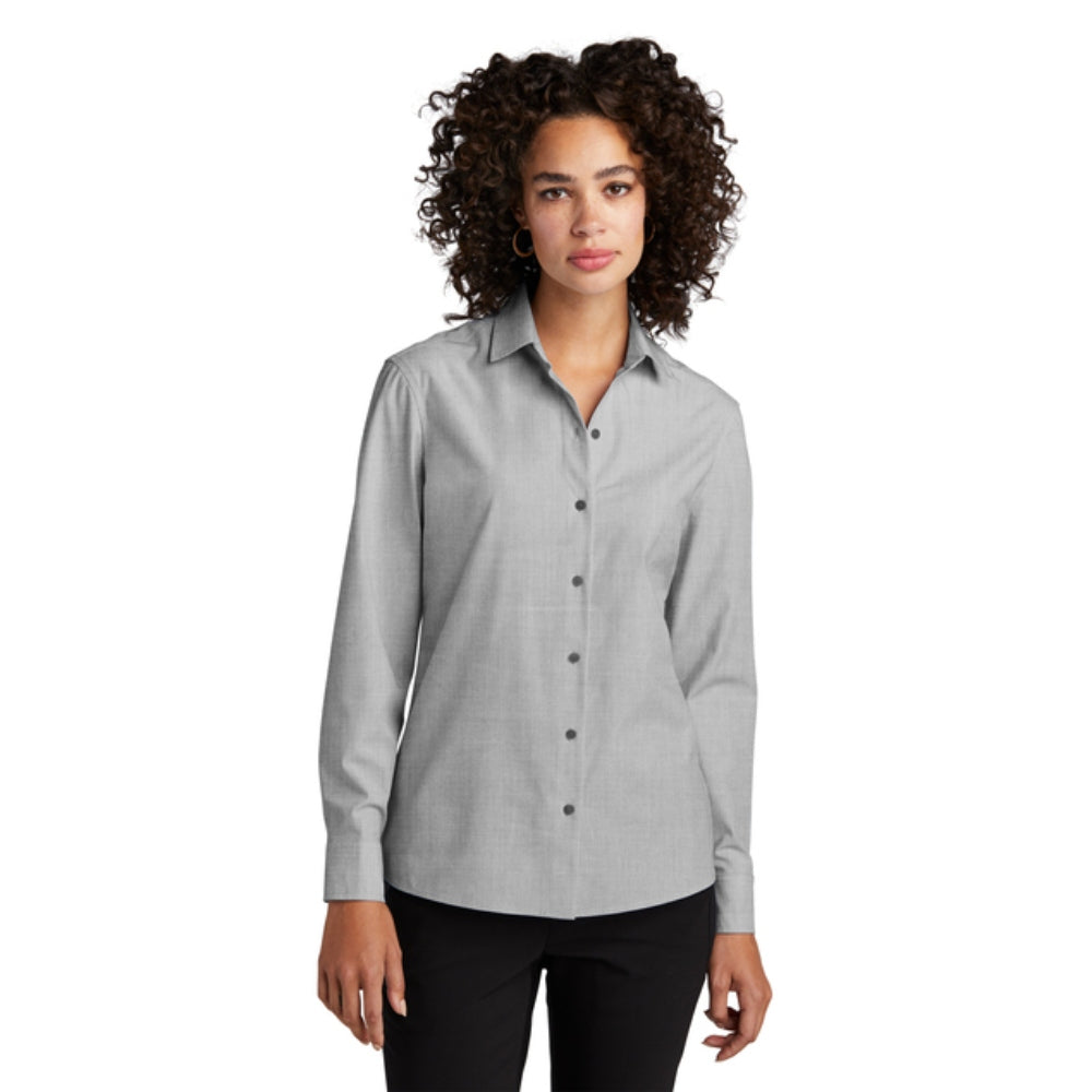 Mercer+Mettle® Women’s Long Sleeve Stretch Woven Shirt - Gusty Grey End on End