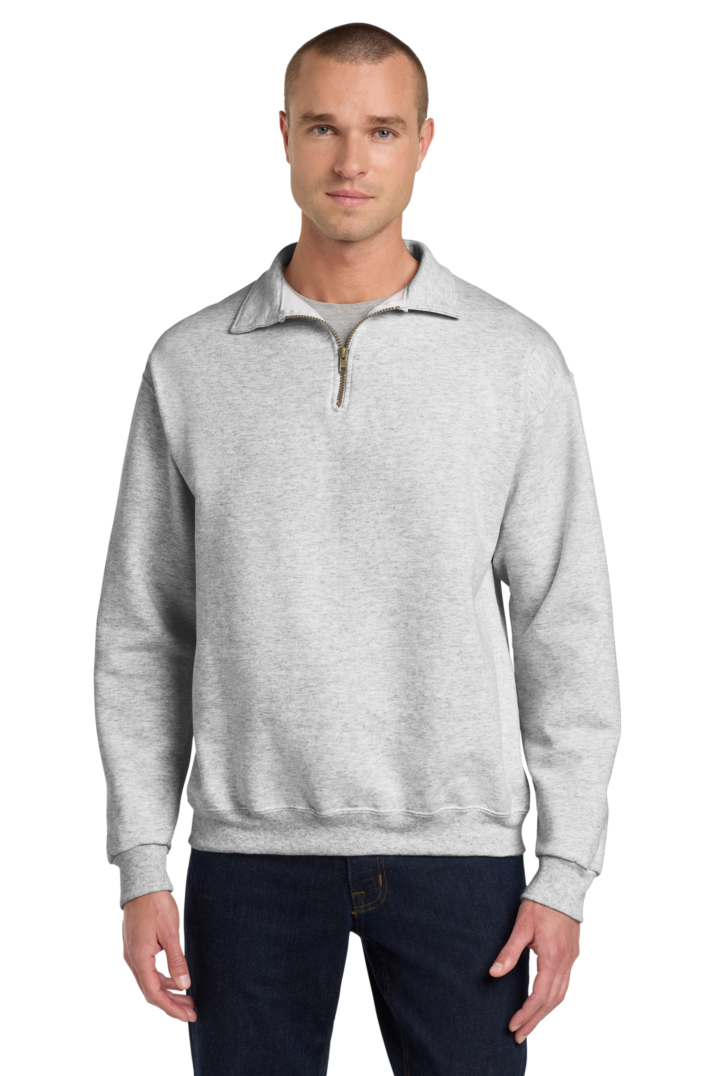 Jerzees® Super Sweats® NuBlend® - 1/4-Zip Sweatshirt with Cadet Collar - Ash
