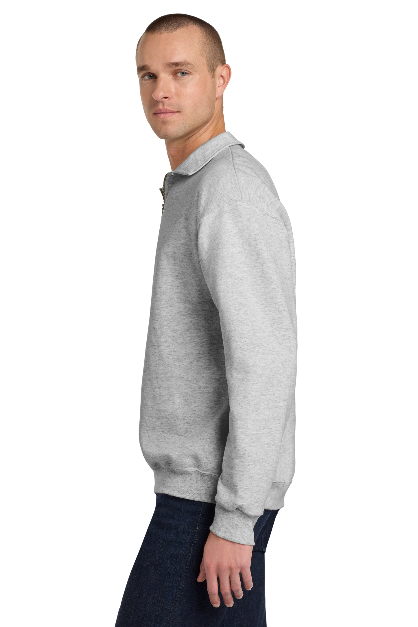 Jerzees® Super Sweats® NuBlend® - 1/4-Zip Sweatshirt with Cadet Collar - Ash