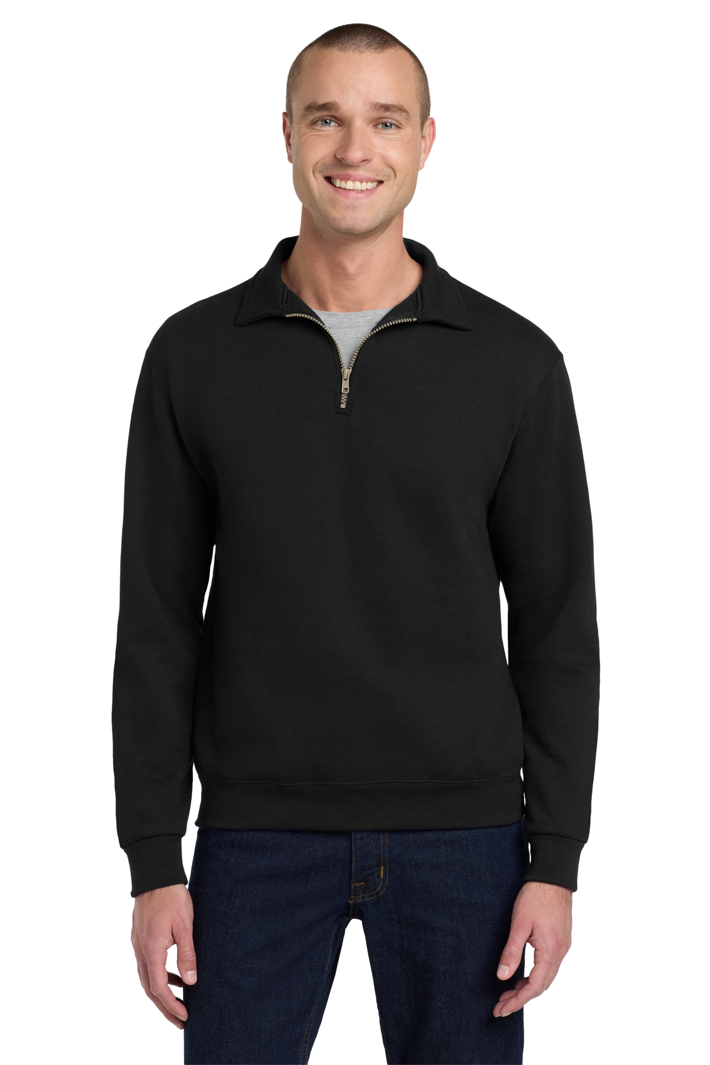 Jerzees® Super Sweats® NuBlend® - 1/4-Zip Sweatshirt with Cadet Collar - Black
