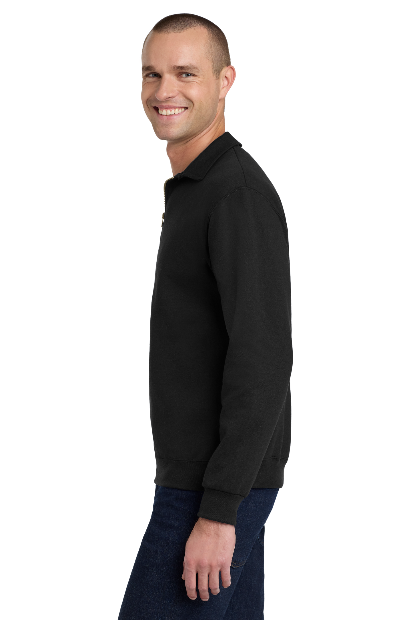 Jerzees® Super Sweats® NuBlend® - 1/4-Zip Sweatshirt with Cadet Collar - Black