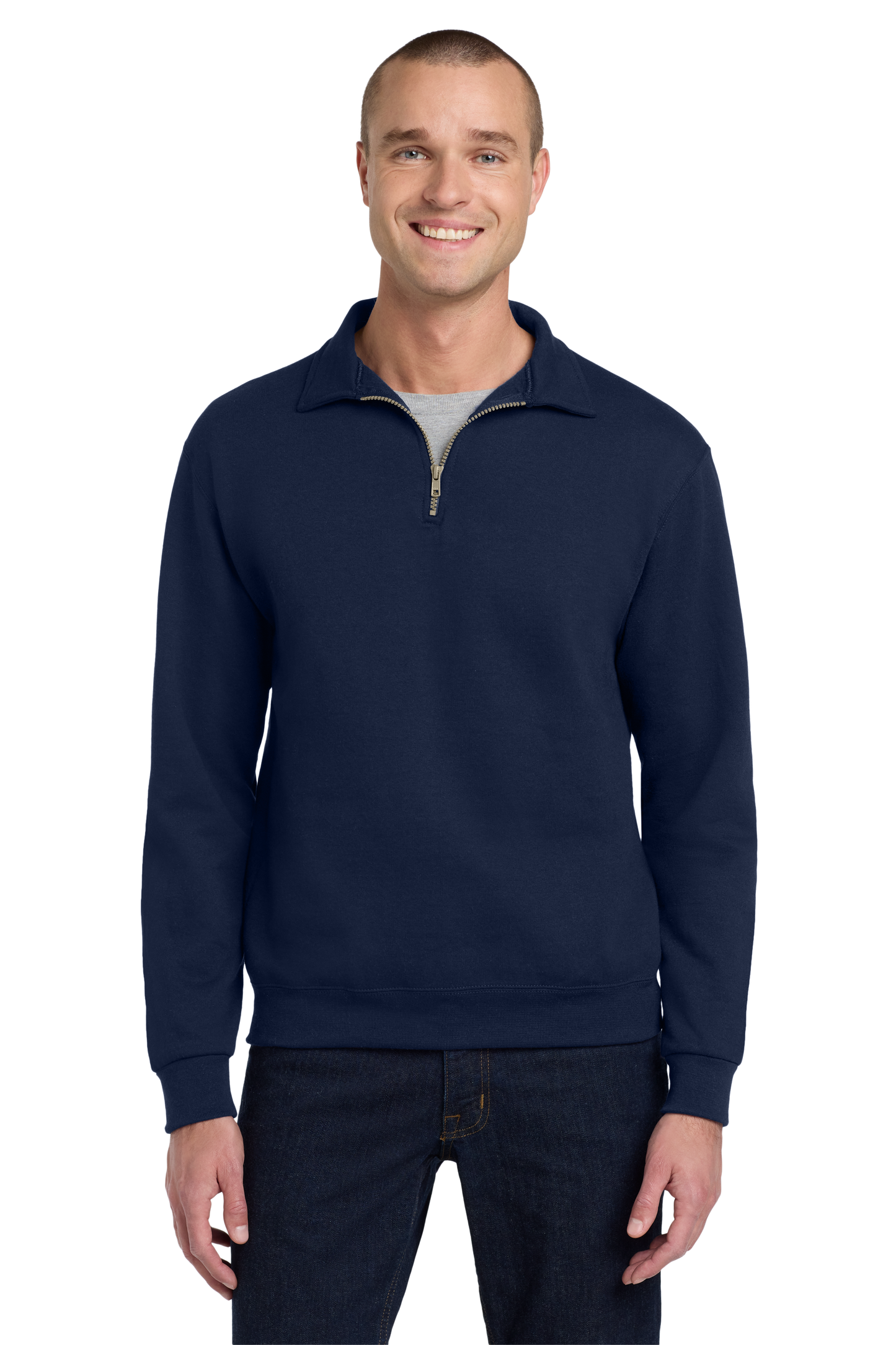 Jerzees® Super Sweats® NuBlend® - 1/4-Zip Sweatshirt with Cadet Collar - Navy