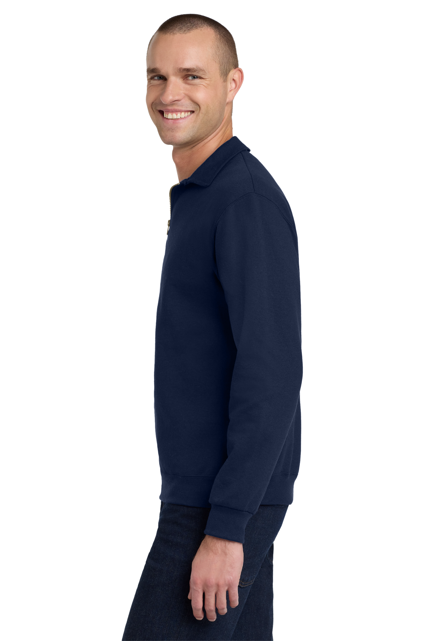 Jerzees® Super Sweats® NuBlend® - 1/4-Zip Sweatshirt with Cadet Collar - Navy