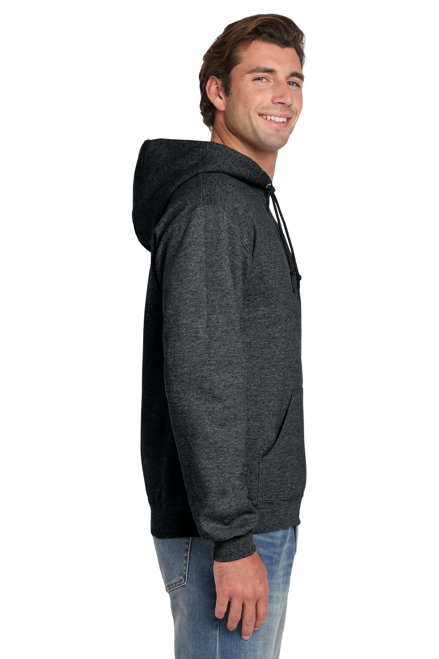 Jerzees® Super Sweats® NuBlend® - Pullover Hooded Sweatshirt - Black Heather