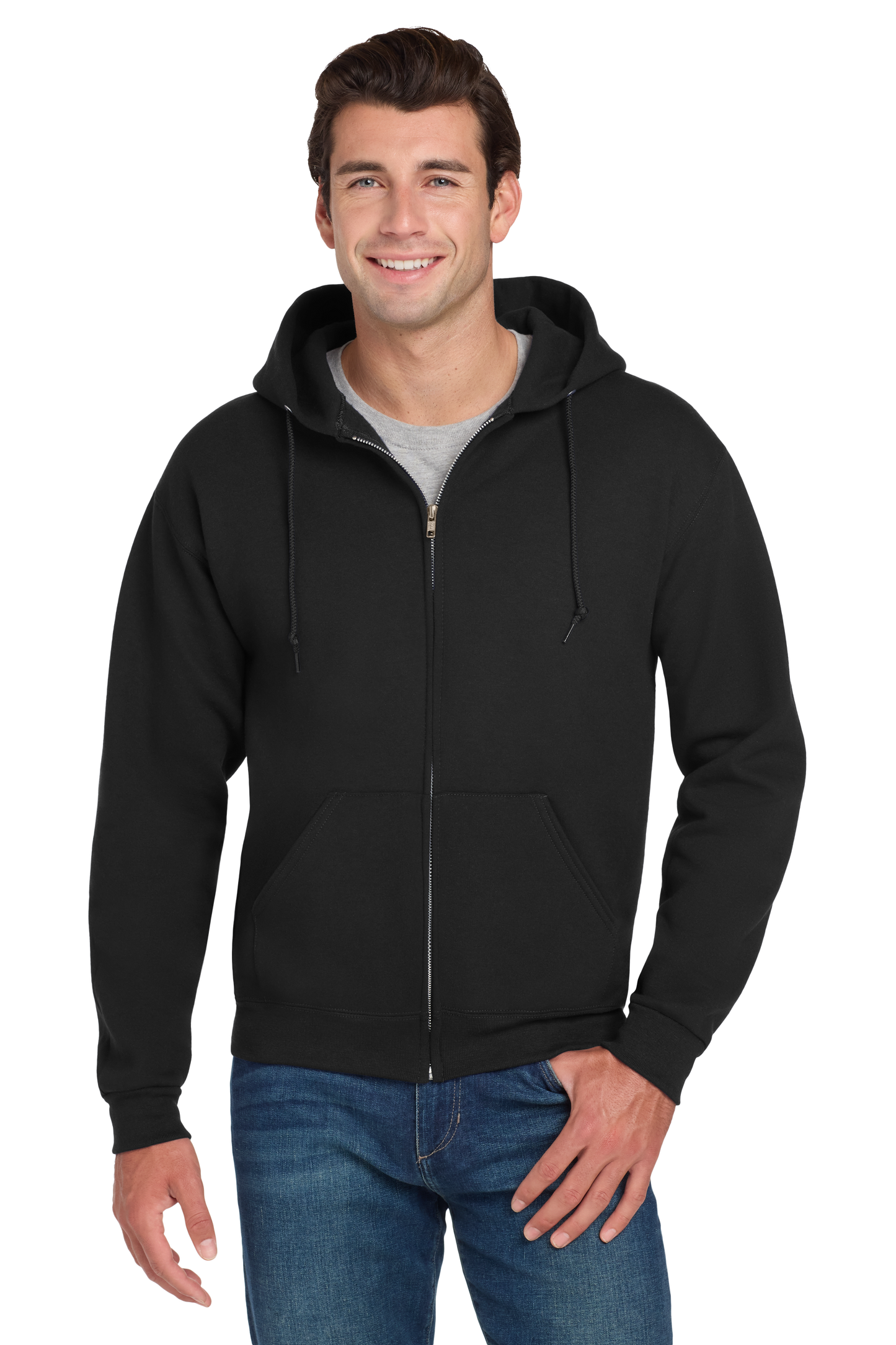 Jerzees® Super Sweats® NuBlend® - Full-Zip Hooded Sweatshirt - Black