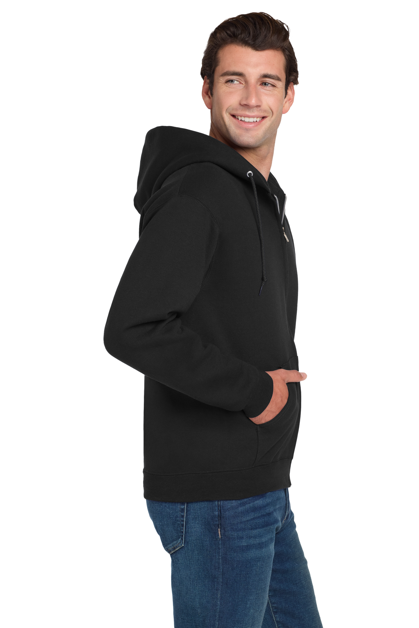 Jerzees® Super Sweats® NuBlend® - Full-Zip Hooded Sweatshirt - Black