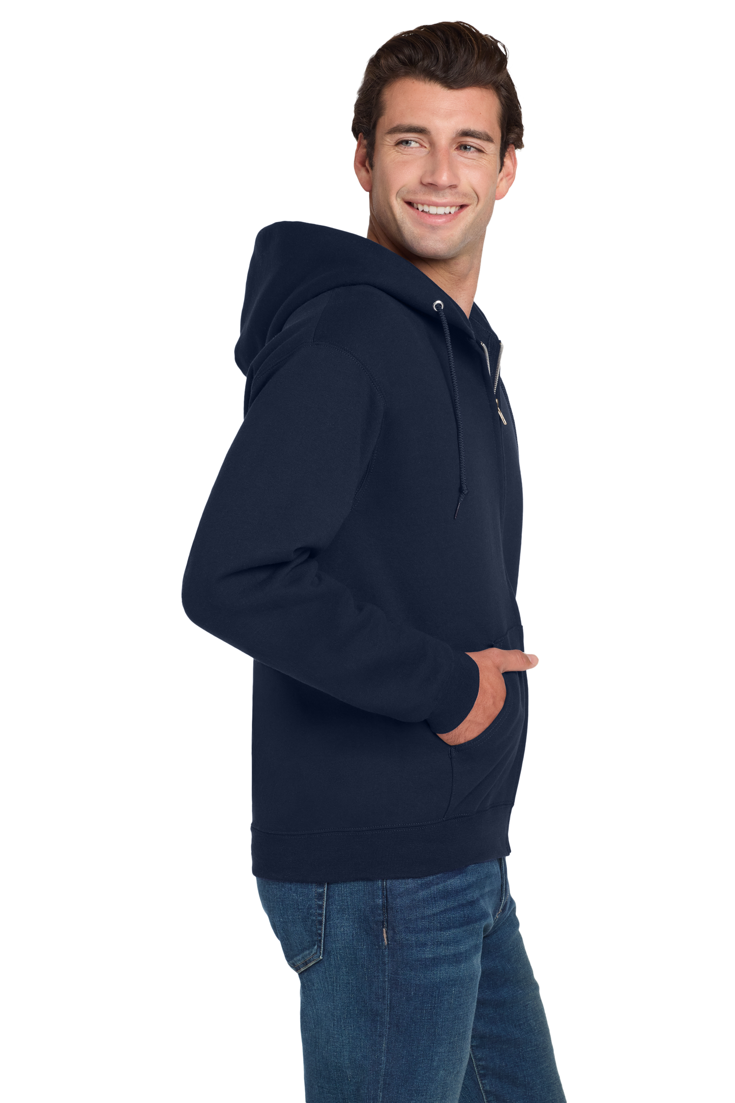 Jerzees® Super Sweats® NuBlend® - Full-Zip Hooded Sweatshirt - Navy