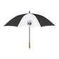 58" Recycled Golf Umbrella with Wooden Handle - Black/White