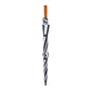 58" Recycled Golf Umbrella with Wooden Handle - Black/White