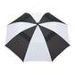 58" Recycled Golf Umbrella with Wooden Handle - Black/White