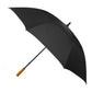 58" Recycled Golf Umbrella with Wooden Handle - Black