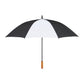 58" Recycled Golf Umbrella with Wooden Handle - Black/White