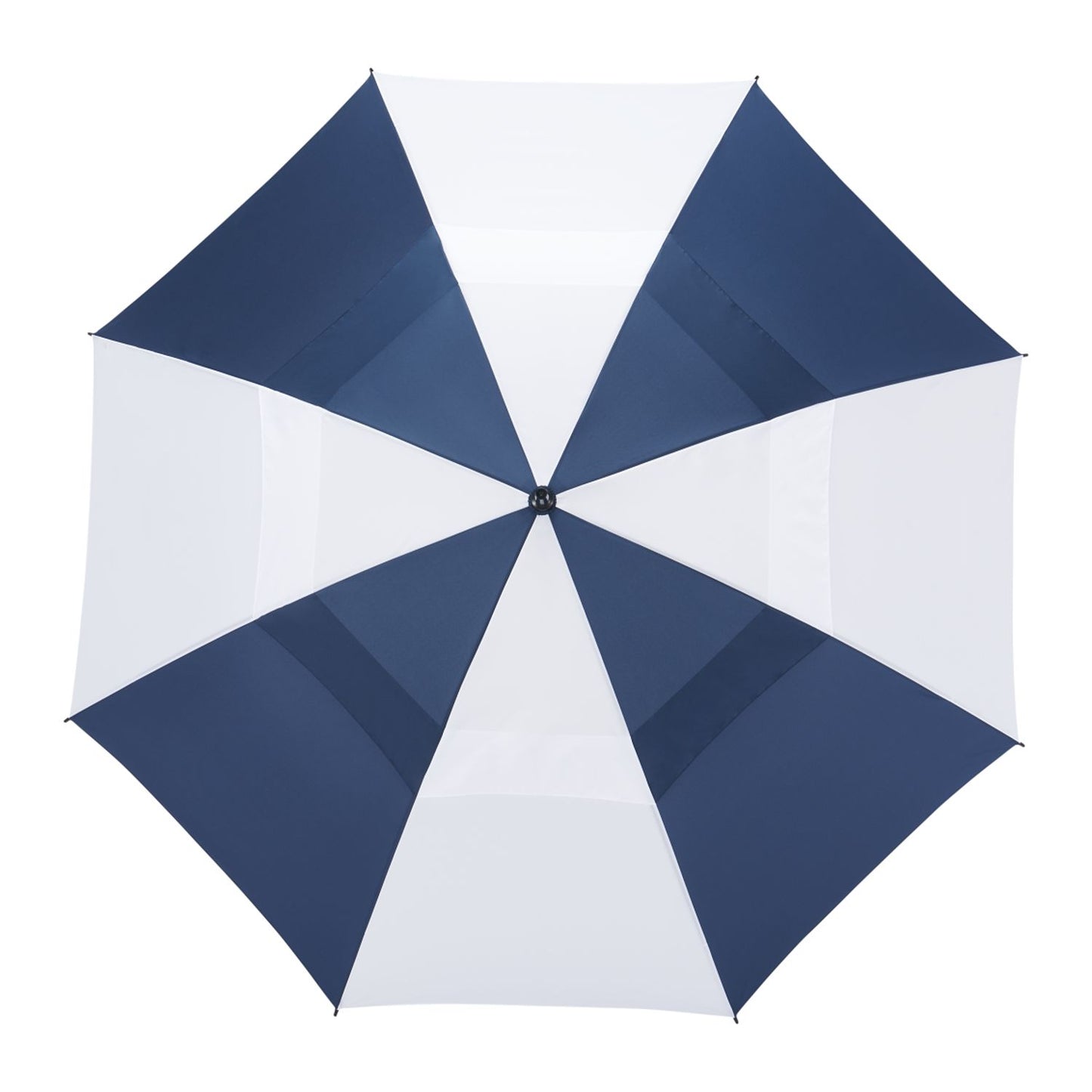 58" Recycled Golf Umbrella with Wooden Handle - Navy/White