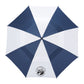 58" Recycled Golf Umbrella with Wooden Handle - Navy/White