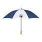 58" Recycled Golf Umbrella with Wooden Handle - Navy/White