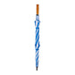 58" Recycled Golf Umbrella with Wooden Handle - Royal/White