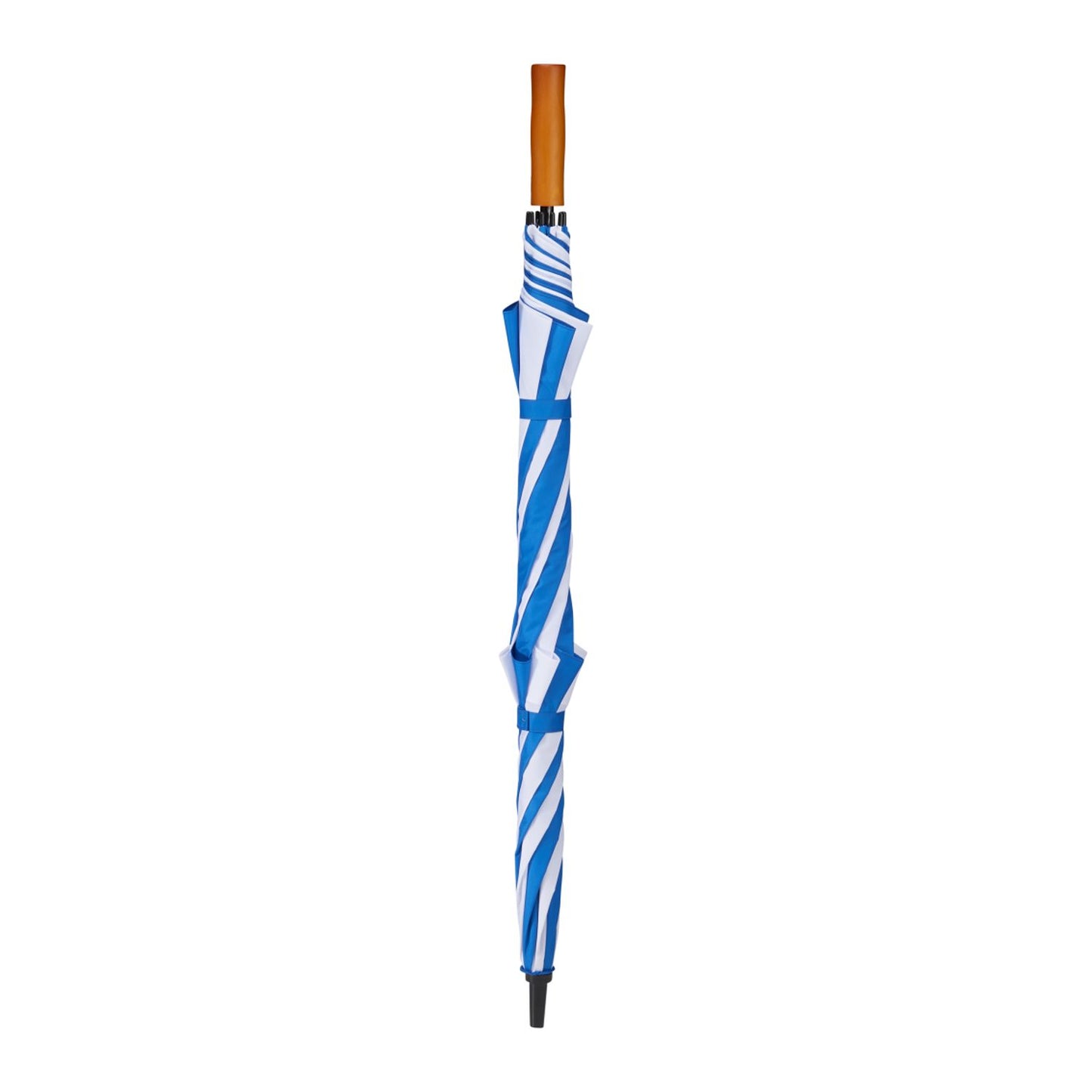 58" Recycled Golf Umbrella with Wooden Handle - Royal/White