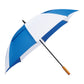 58" Recycled Golf Umbrella with Wooden Handle - Royal/White