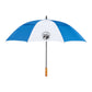 58" Recycled Golf Umbrella with Wooden Handle - Royal/White