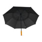 58" Recycled Golf Umbrella with Wooden Handle - Black