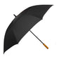 58" Recycled Golf Umbrella with Wooden Handle - Black