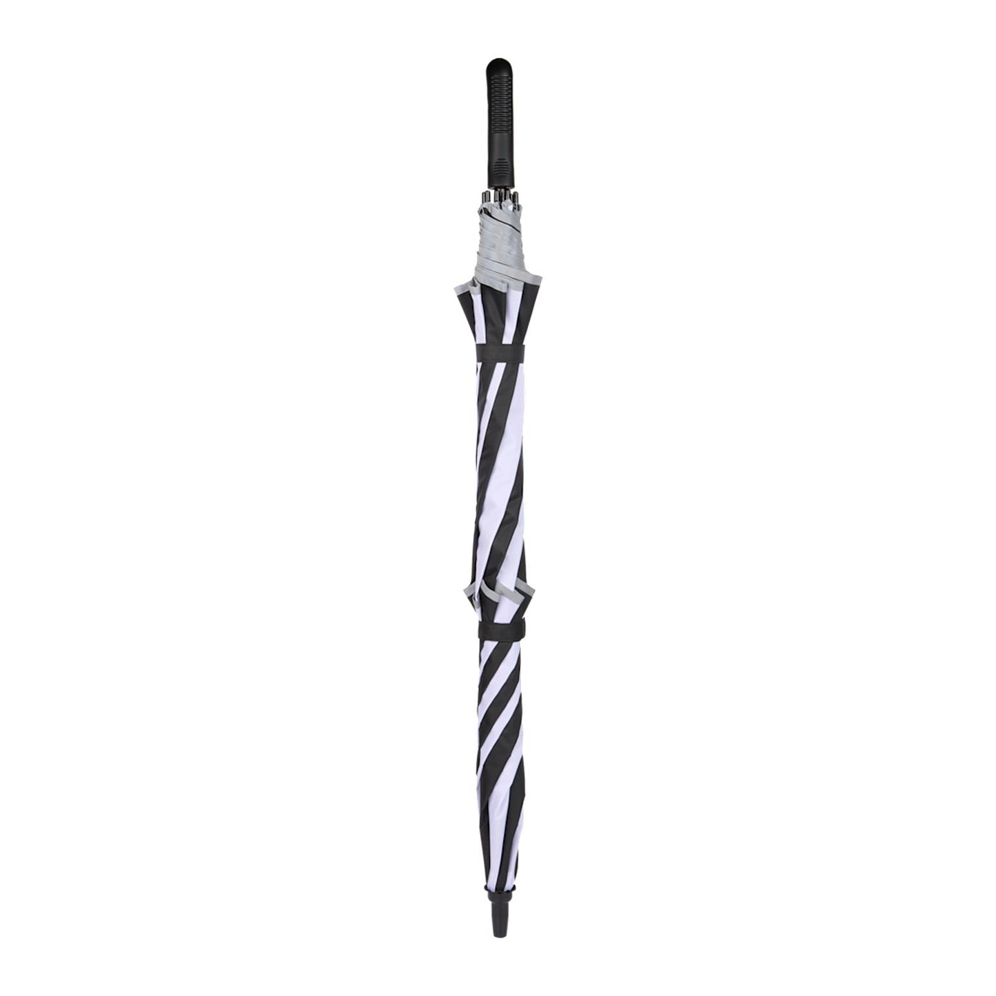 62" RPET Golf Umbrella w/ Reflective Trim - Black/White