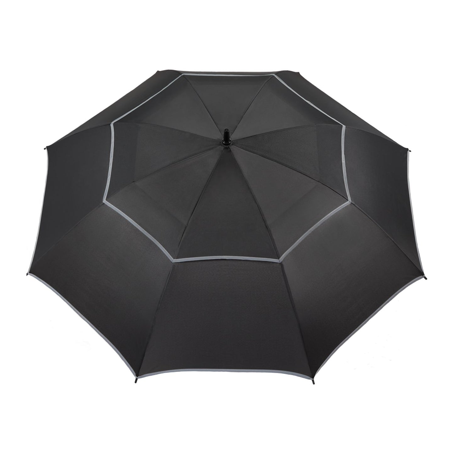 62" RPET Golf Umbrella w/ Reflective Trim - Black