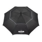 62" RPET Golf Umbrella w/ Reflective Trim - Black