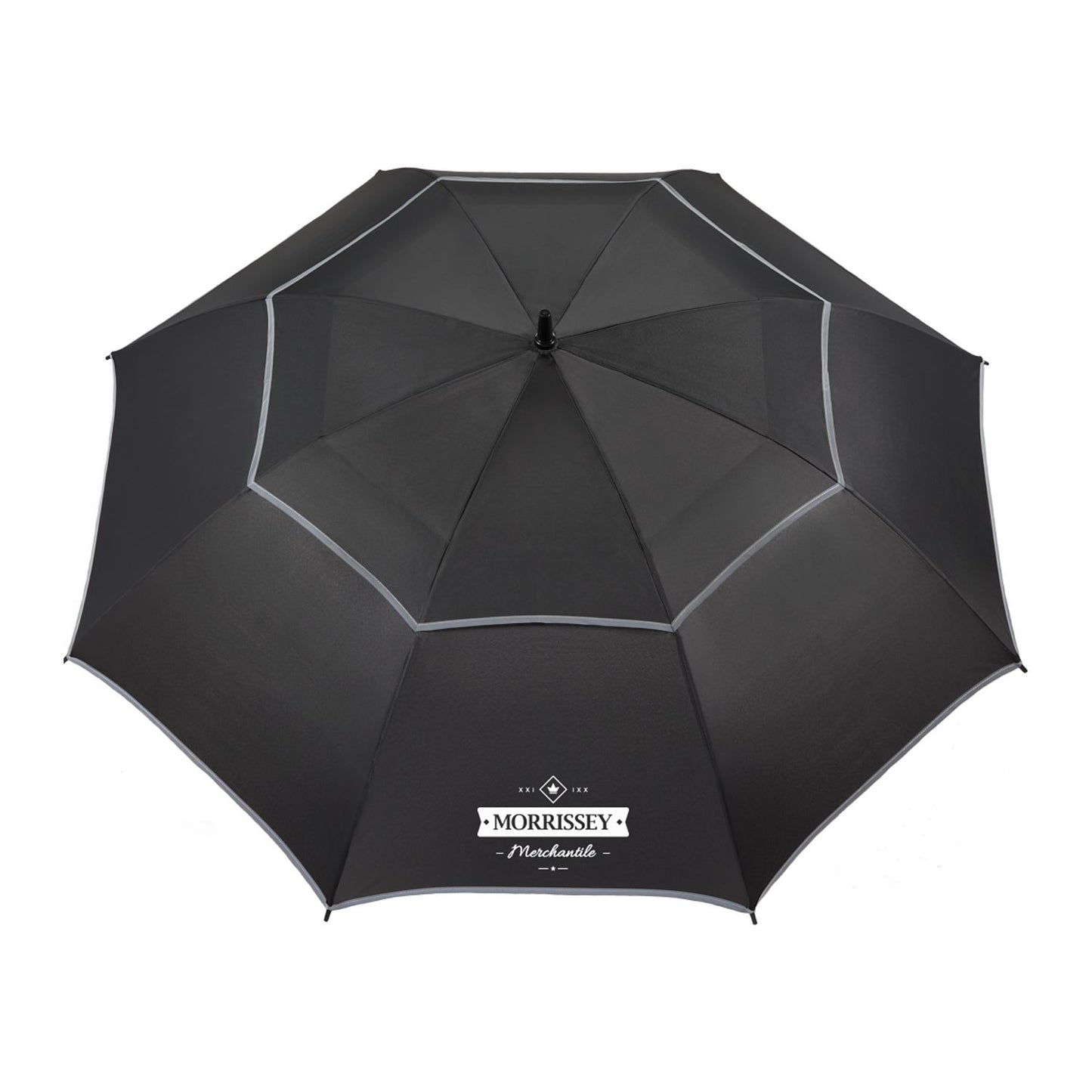 62" RPET Golf Umbrella w/ Reflective Trim - Black