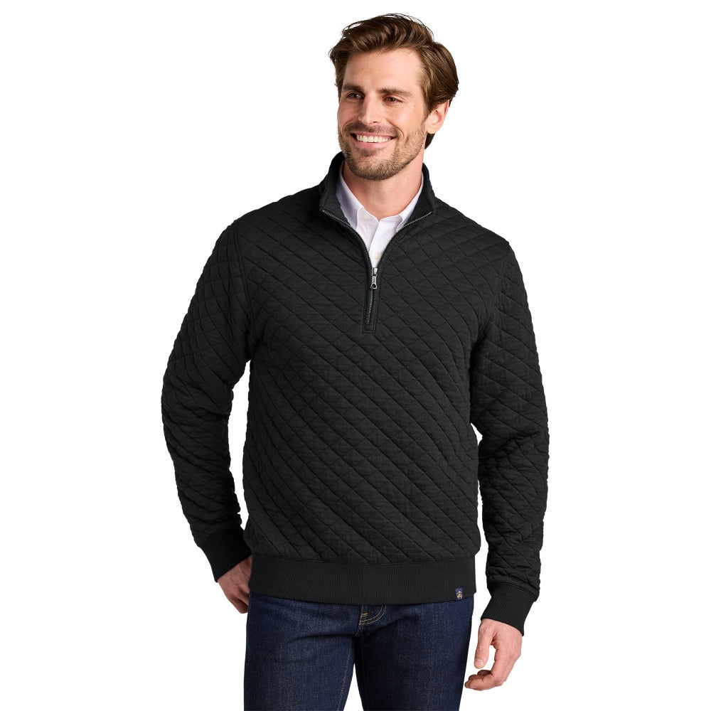 Brooks Brothers® Diamond Quilt 1/4-Zip - Deep Black