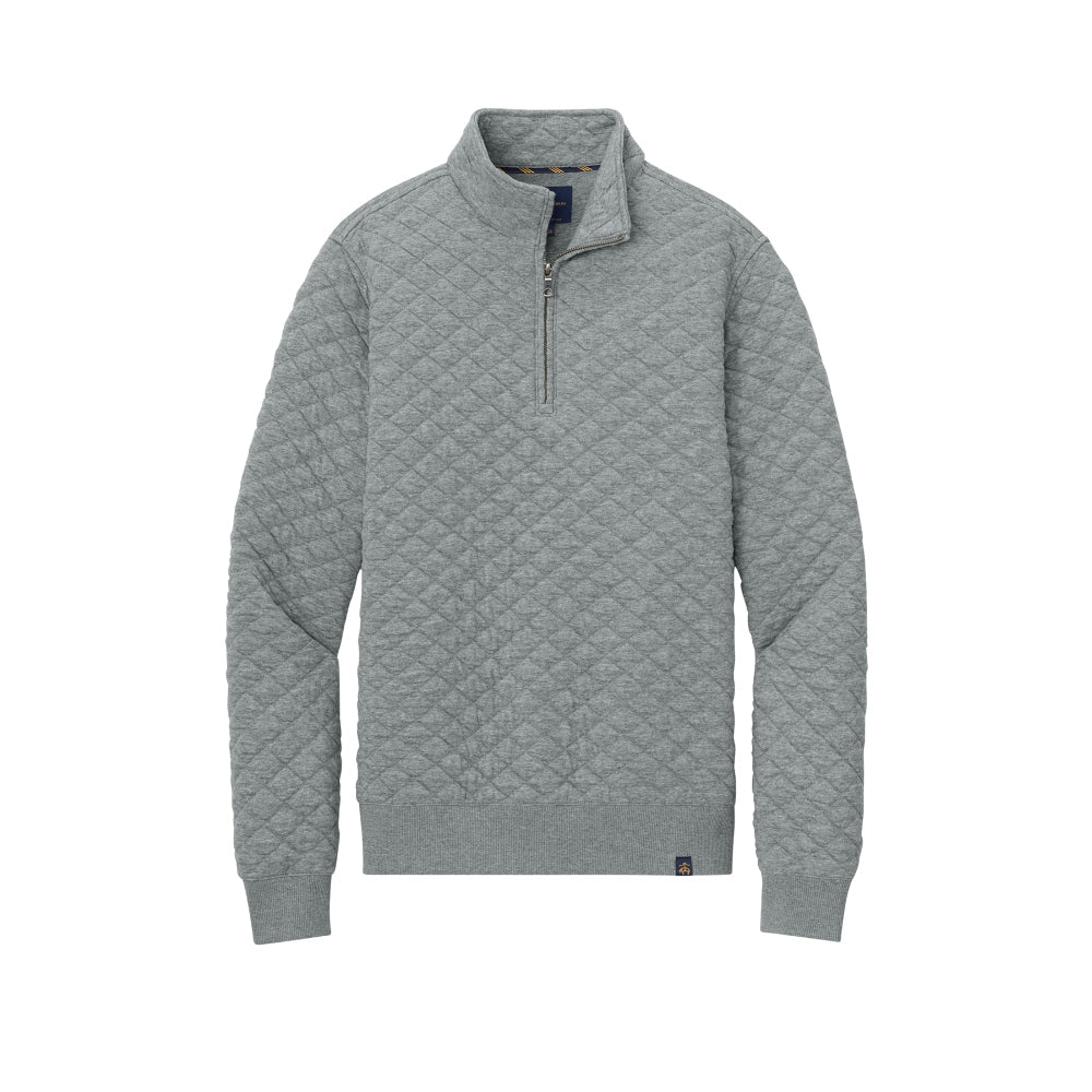 Brooks Brothers® Diamond Quilt 1/4-Zip - Light Shadow Grey Heather