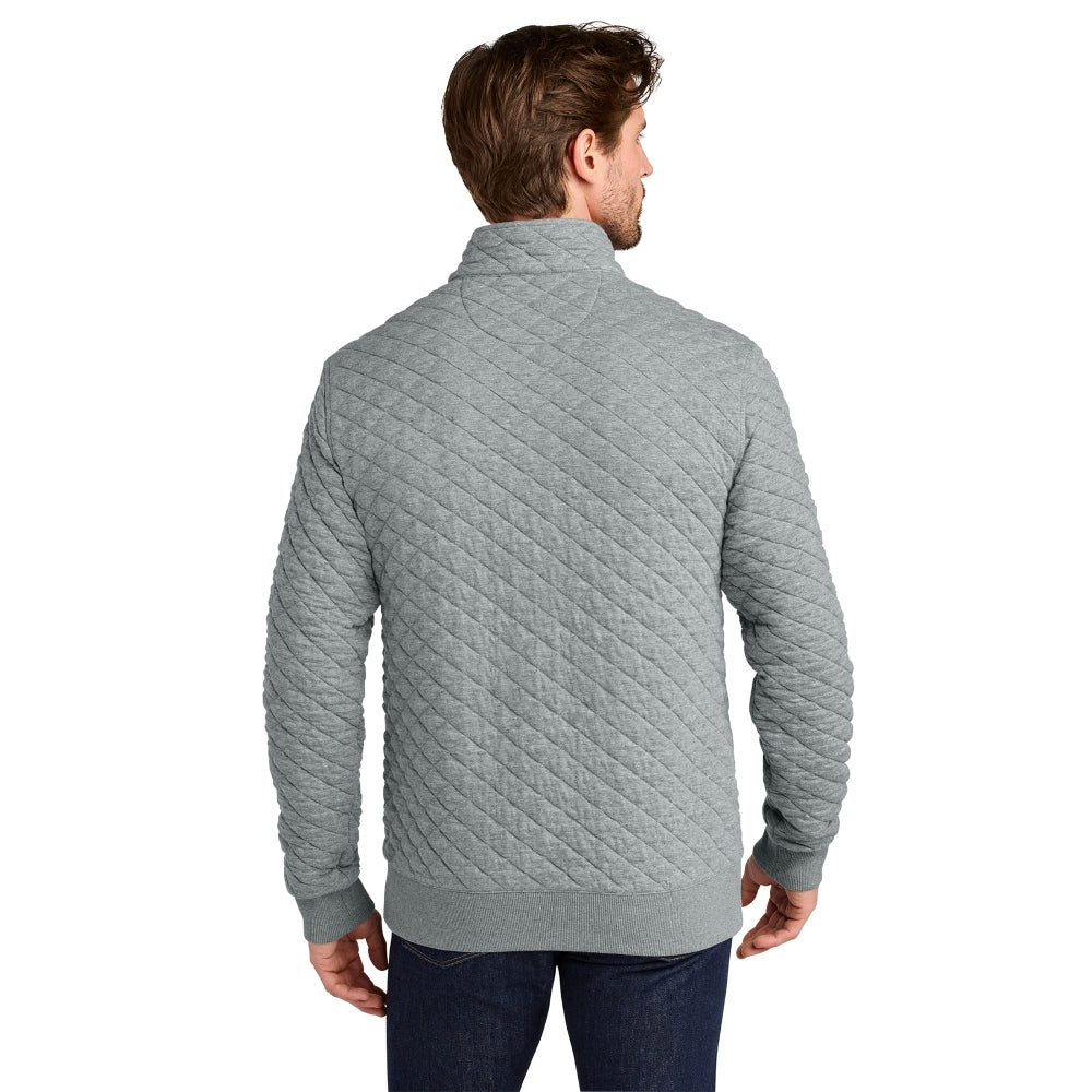Brooks Brothers® Diamond Quilt 1/4-Zip - Light Shadow Grey Heather