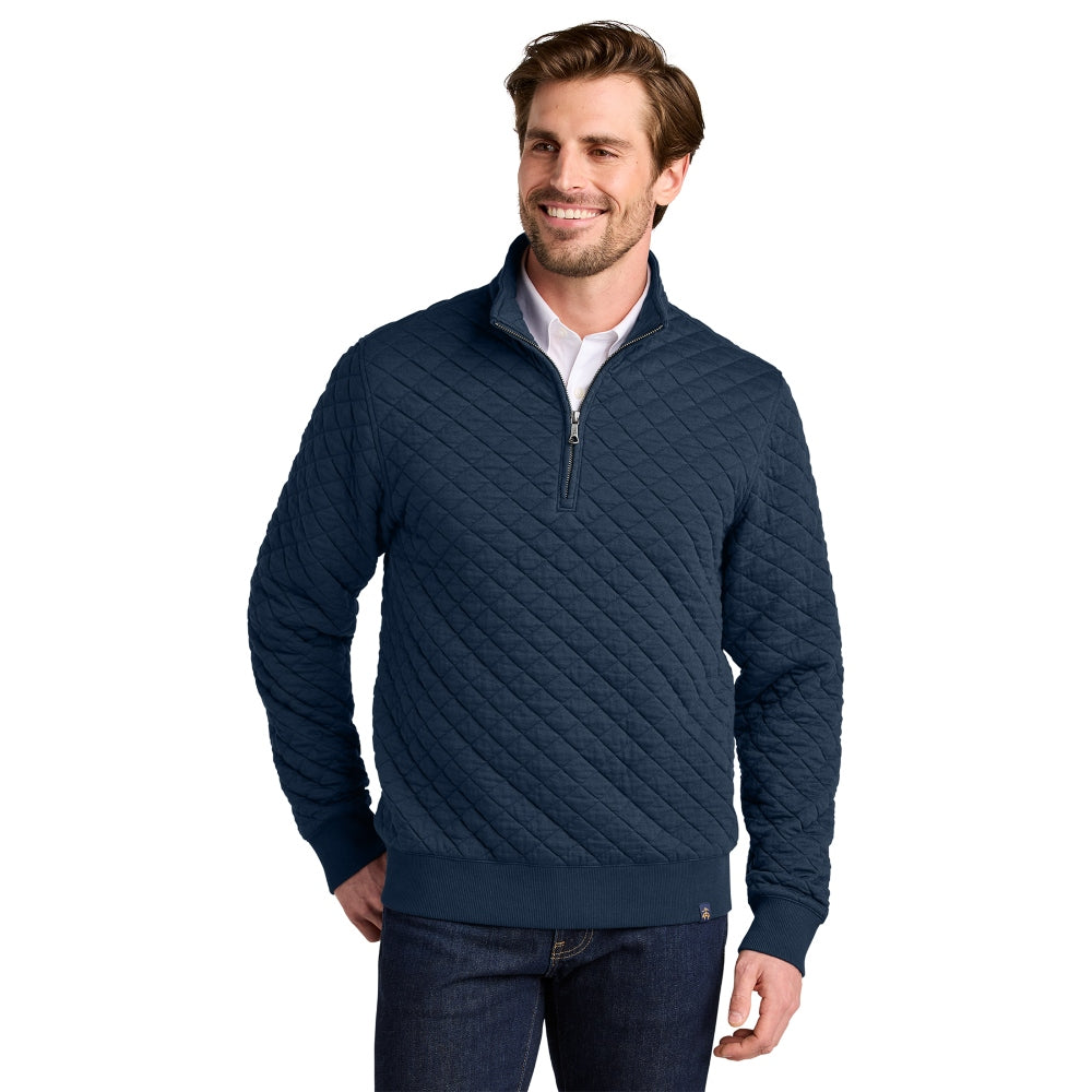 Brooks Brothers® Diamond Quilt 1/4-Zip - Navy Blazer