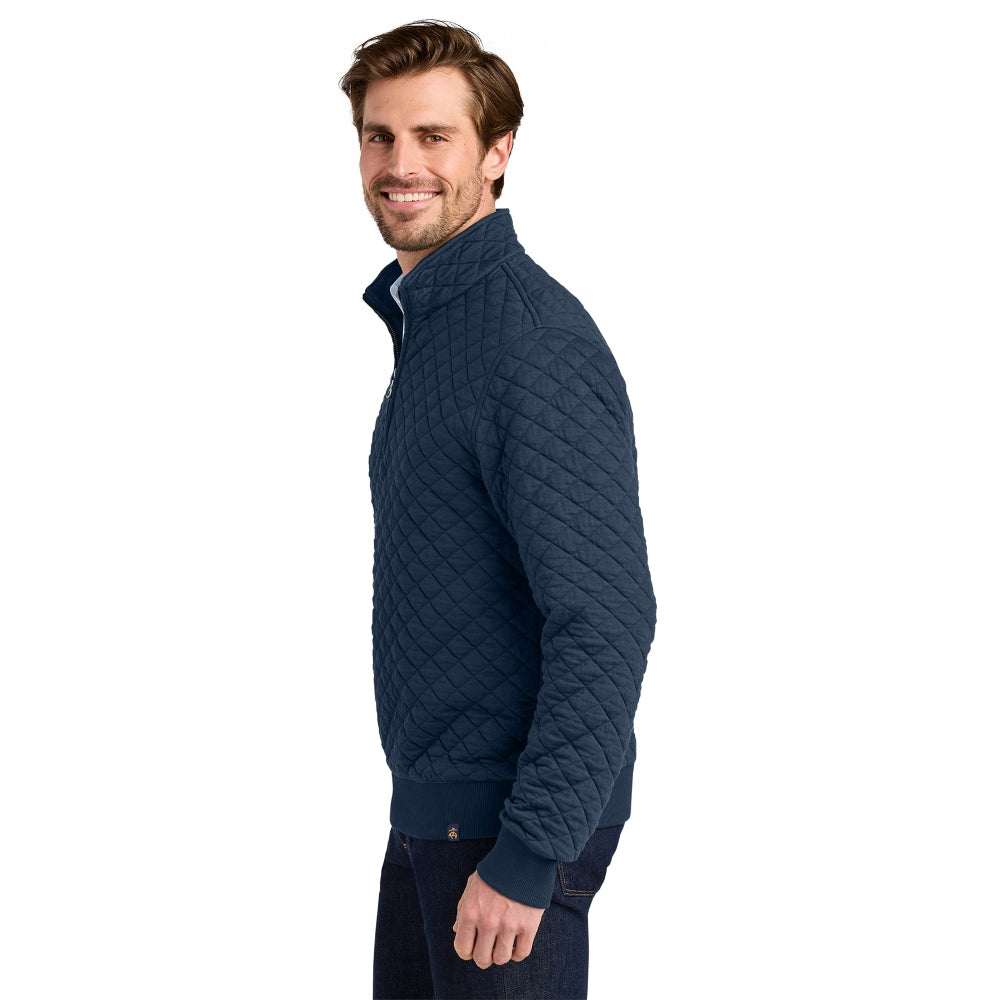 Brooks Brothers® Diamond Quilt 1/4-Zip - Navy Blazer