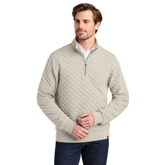 Brooks Brothers® Diamond Quilt 1/4-Zip - Oatmeal Heather