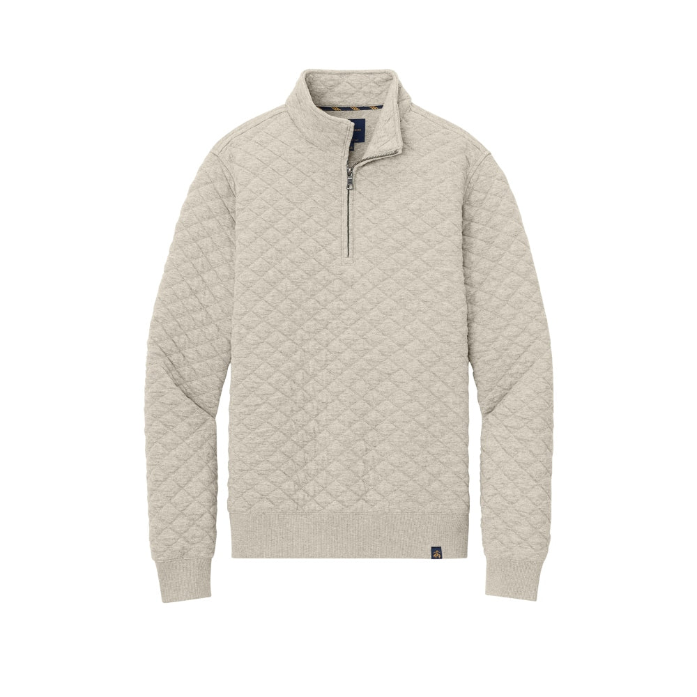 Brooks Brothers® Diamond Quilt 1/4-Zip - Oatmeal Heather