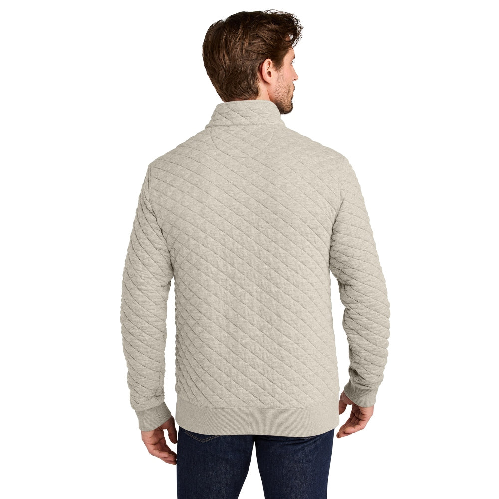 Brooks Brothers® Diamond Quilt 1/4-Zip - Oatmeal Heather
