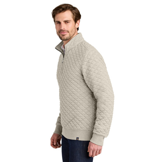Brooks Brothers® Diamond Quilt 1/4-Zip - Oatmeal Heather
