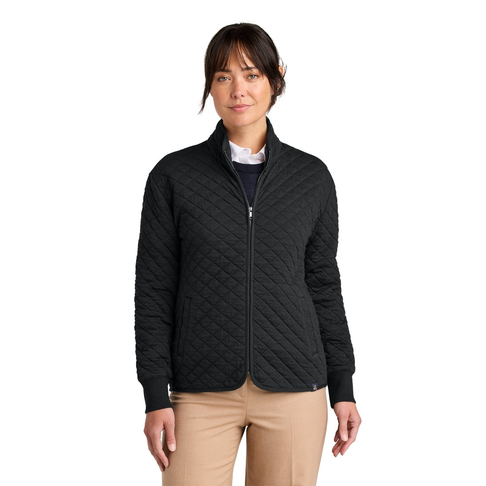 Brooks Brothers® Women’s Diamond Quilt Full-Zip - Deep Black