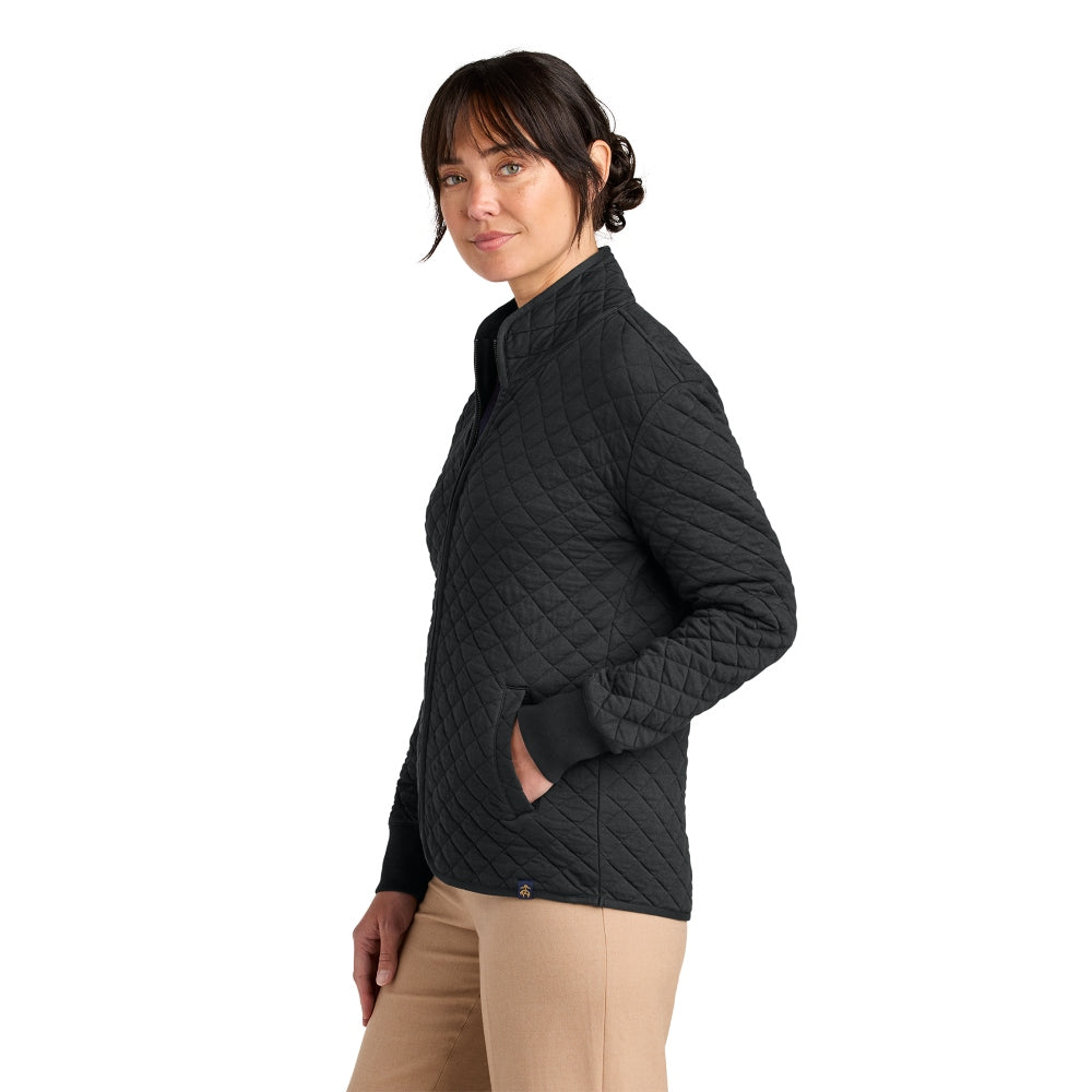 Brooks Brothers® Women’s Diamond Quilt Full-Zip - Deep Black