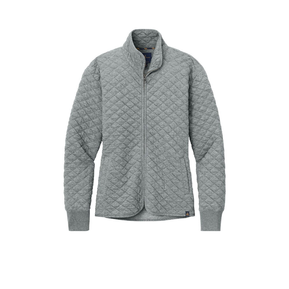 Brooks Brothers® Women’s Diamond Quilt Full-Zip - Light Shadow Grey Heather