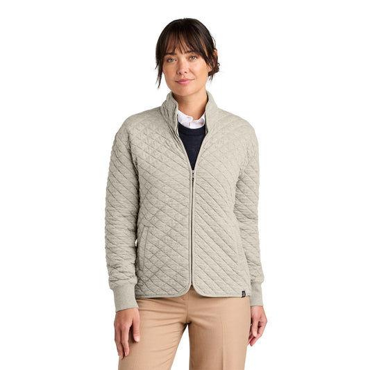 Brooks Brothers® Women’s Diamond Quilt Full-Zip - Oatmeal Heather